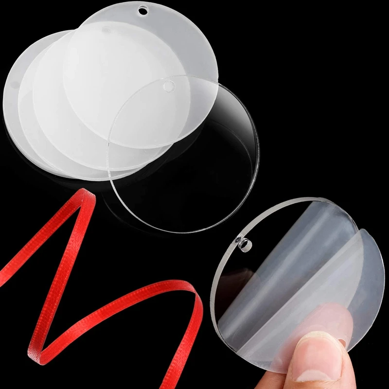 Прозрачные круглые акриловые этикетки для кнопок 2 дюйма х 3 мм|Брелоки| |