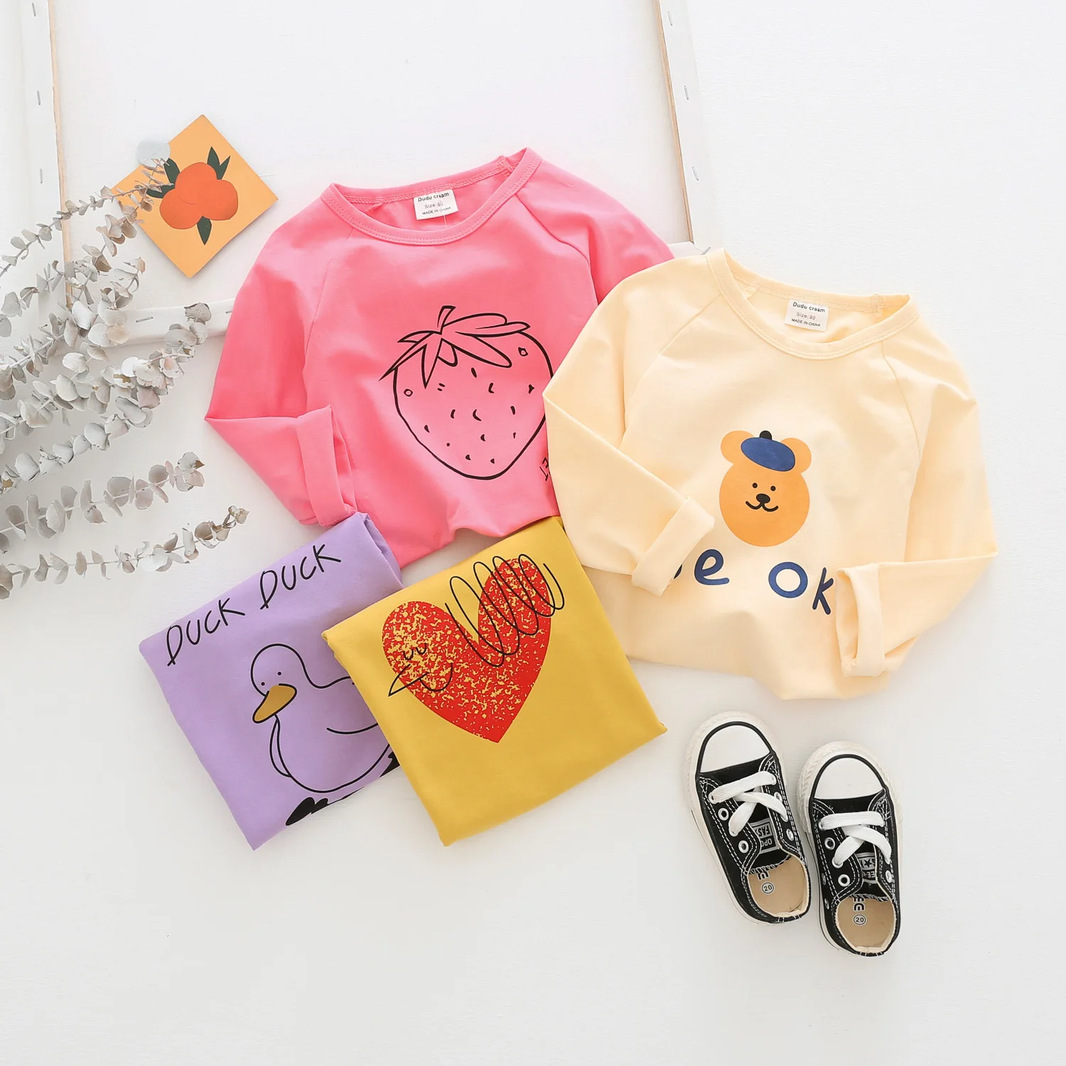 

Новинка 2020, детская осенне-зимняя футболка с длинным рукавом для маленьких девочек, детская Удлиненная рубашка с мультяшным принтом, модный...