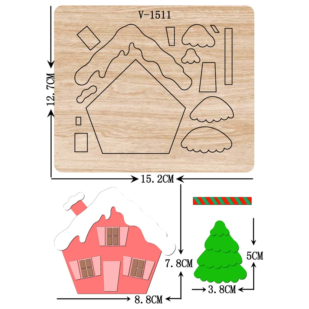 Рождественские деревянные штампы для скрапбукинга разных размеров V 1511|Вырубные
