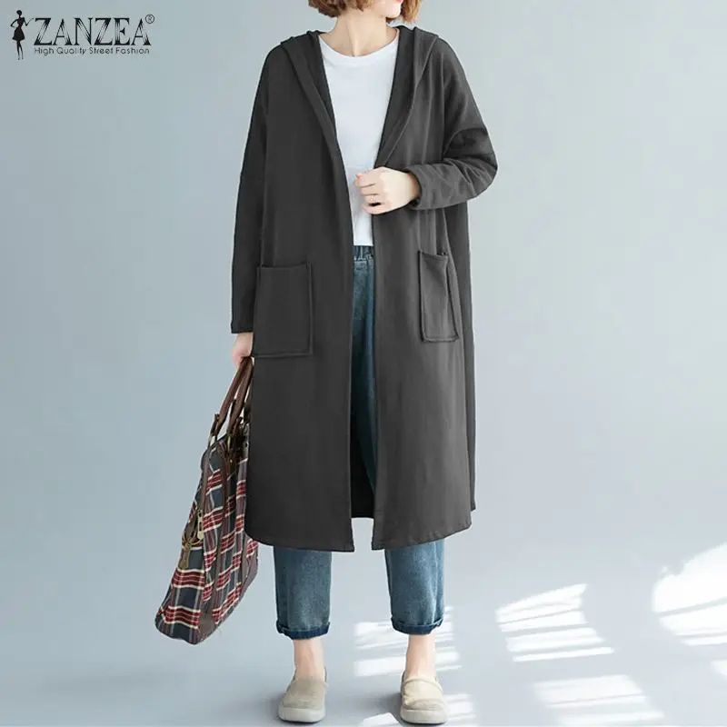 ZANZEA размера плюс женская толстовка толстовки с длинным рукавом Sudaderas женские