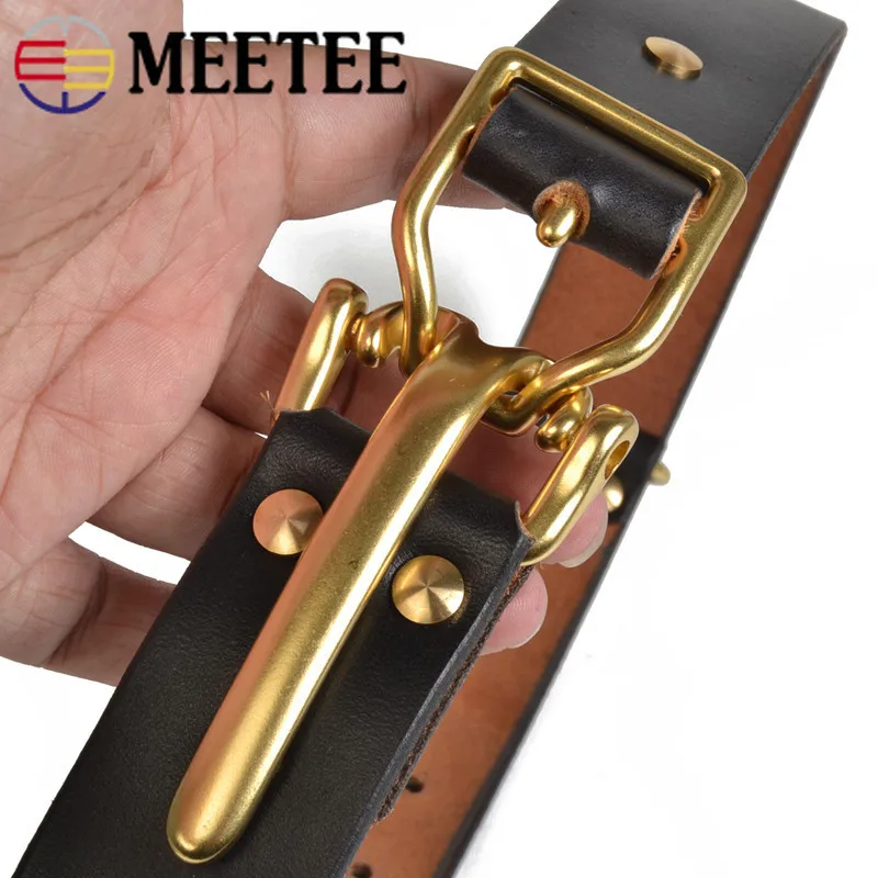 Meetee 1 Набор высококачественная металлическая пряжка из чистой меди для ремня DIY Ручная медная литая кожа аксессуары для украшения AP140