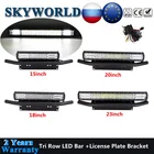 Кронштейн для номерного знака переднего бампера + 3-рядная светодиодная световая панель 15, 18, 20, 23 дюйма для внедорожников, для джипов, грузовиков, 4x4, внедорожников