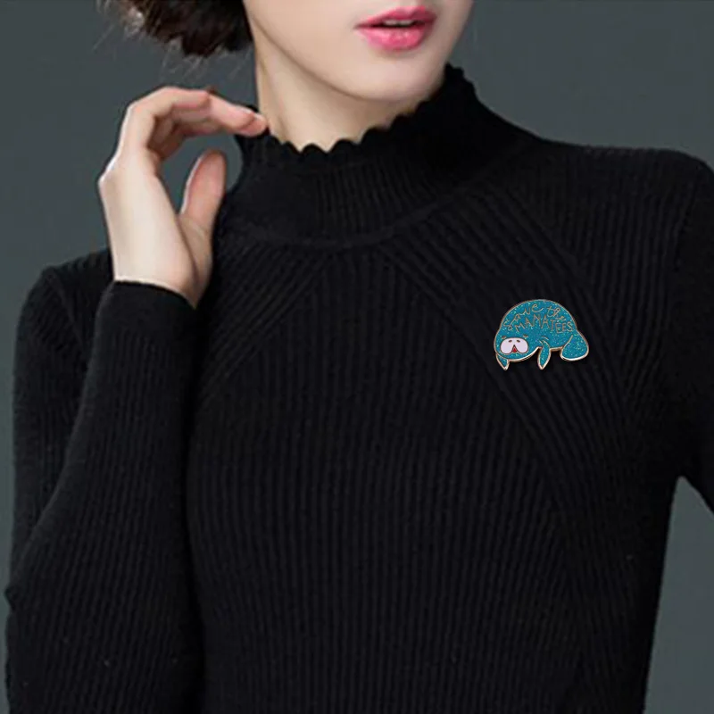 Симпатичная эмалированная брошь с изображением русалки морских коров и