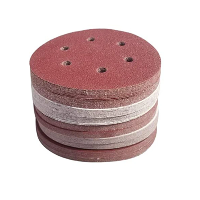 100 шт. 6-дюймовых шлифовальных дисков с крючками и петлями на 6 отверстий по 20 60 80 120