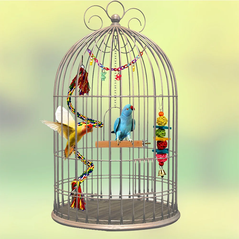 7 шт. комбинированные игрушки попугай товары для птиц игрушка укуса Попугай Птицы