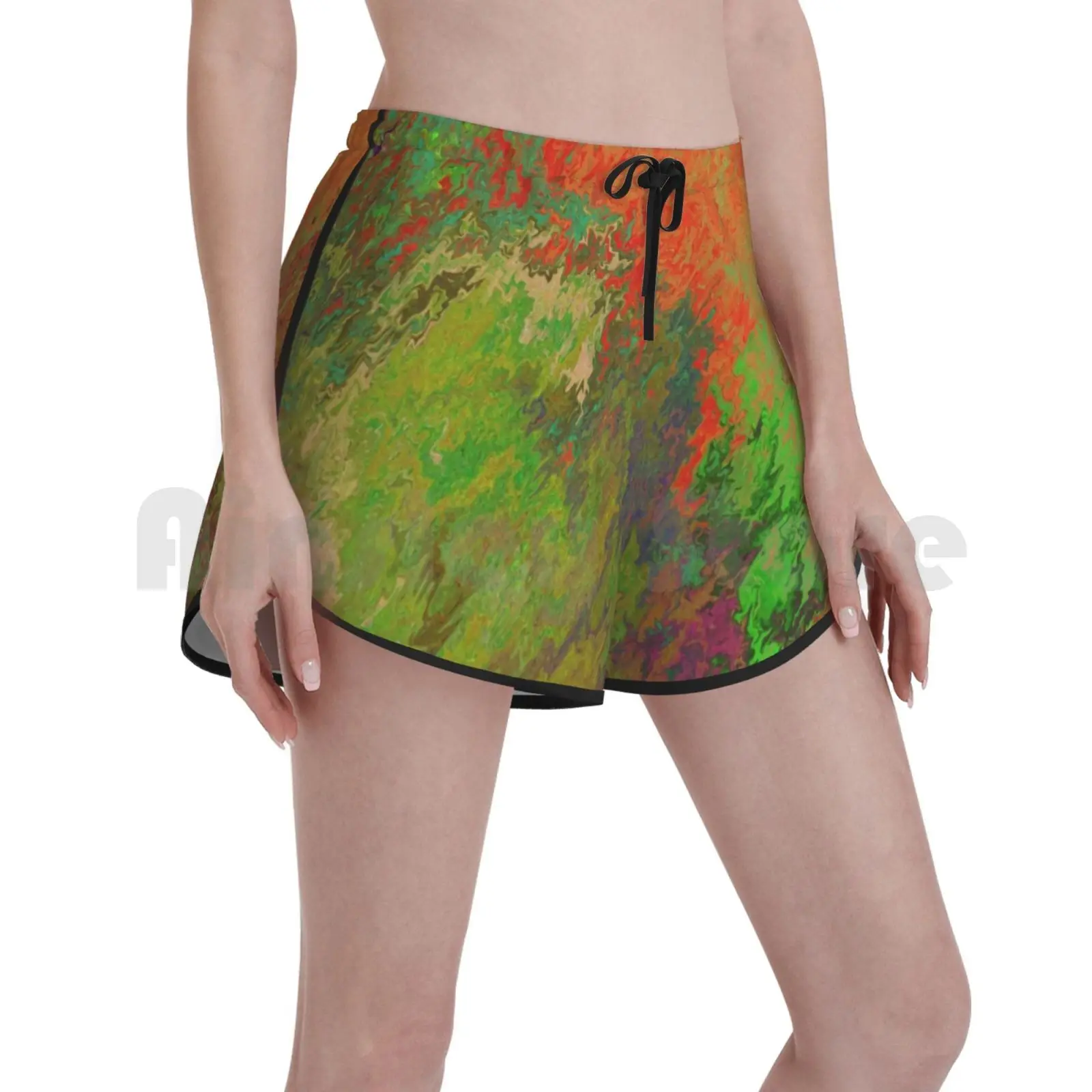 

Абстрактные осенние шорты для плавания, женские пляжные шорты, абстрактный вектор, Современная упрощенная текстура, жидкие чернила, цвет