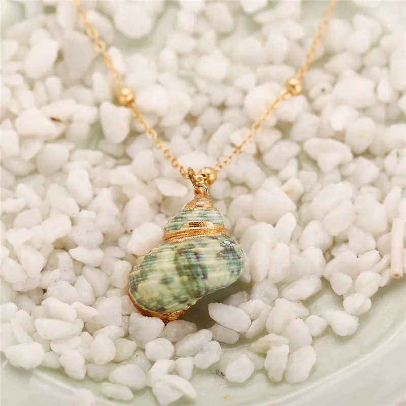 Новинка богемное ожерелье в виде раковины из Золотая цепочка для женщин