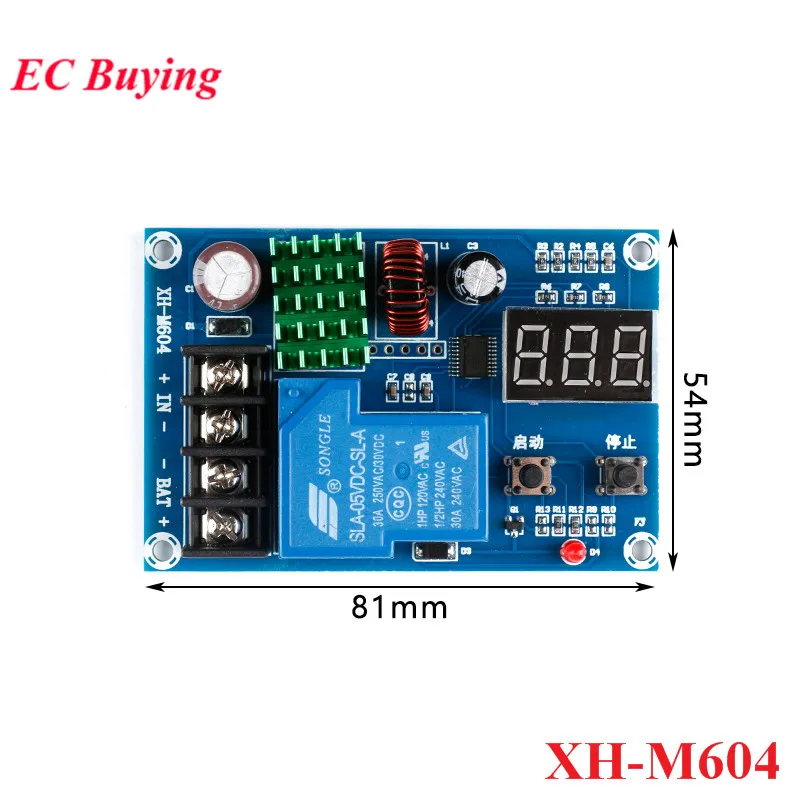 

XH-M604 Lithium Battery Charging Control Board Module DC 6-60V Li-ion Lead Acid Battery Charger Protection 12V Digital Voltmeter