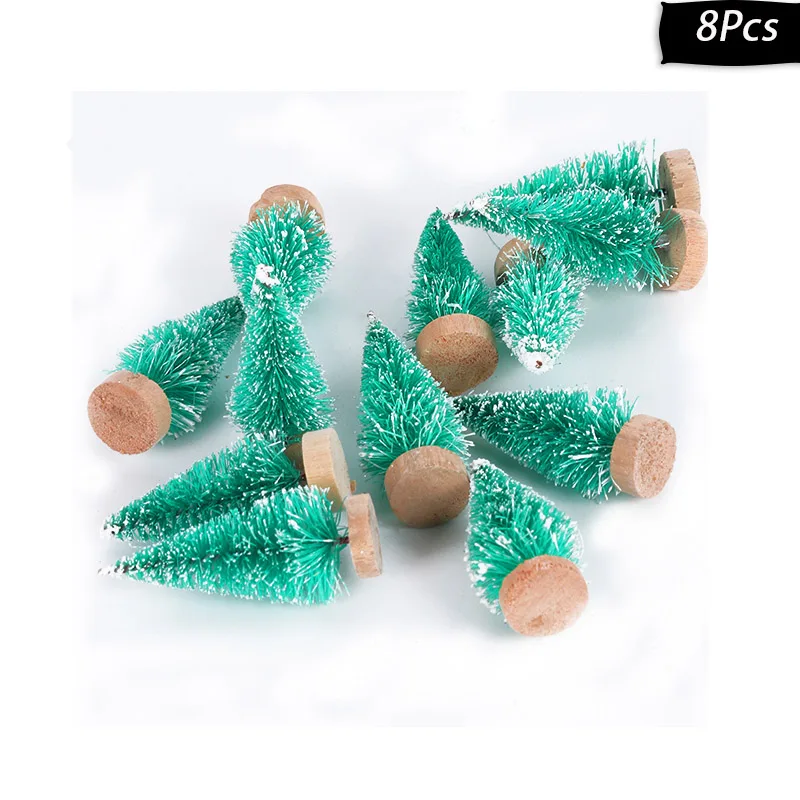 8pcs green mini tree Счастливого Рождества фоторамка реквизит Рождественские настольные украшения Navidad праздничные вечерние фоторамки год noel - Цвет: 8pcs green mini tree