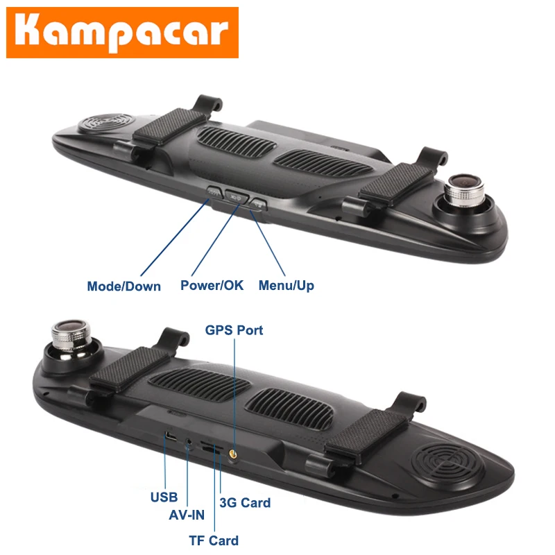 Kampacar HD Автомобильный видеорегистратор заднего вида gps 3g навигация трекер " зеркало навигатора камера Wifi видео рекордер для автомобиля Android навигация