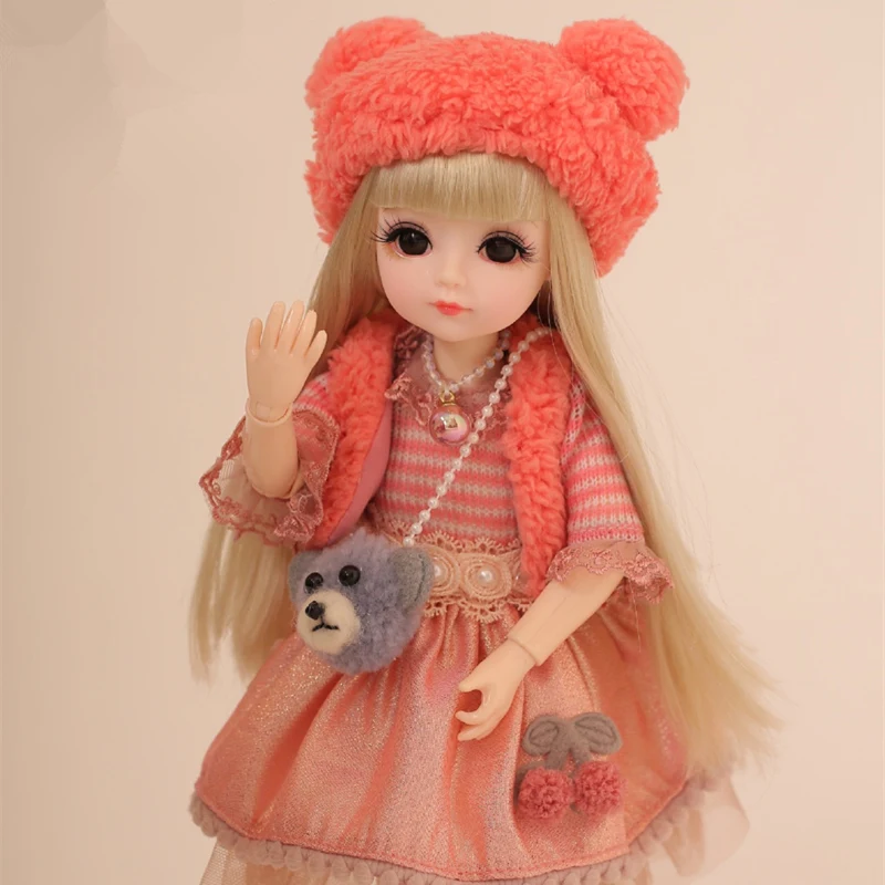 

New Arrival 28cm Heigh Bjd 1/6 Joint Doll with Accessories Princess Doll Set with Clothes Suit Girl Toys Dress Up Gift