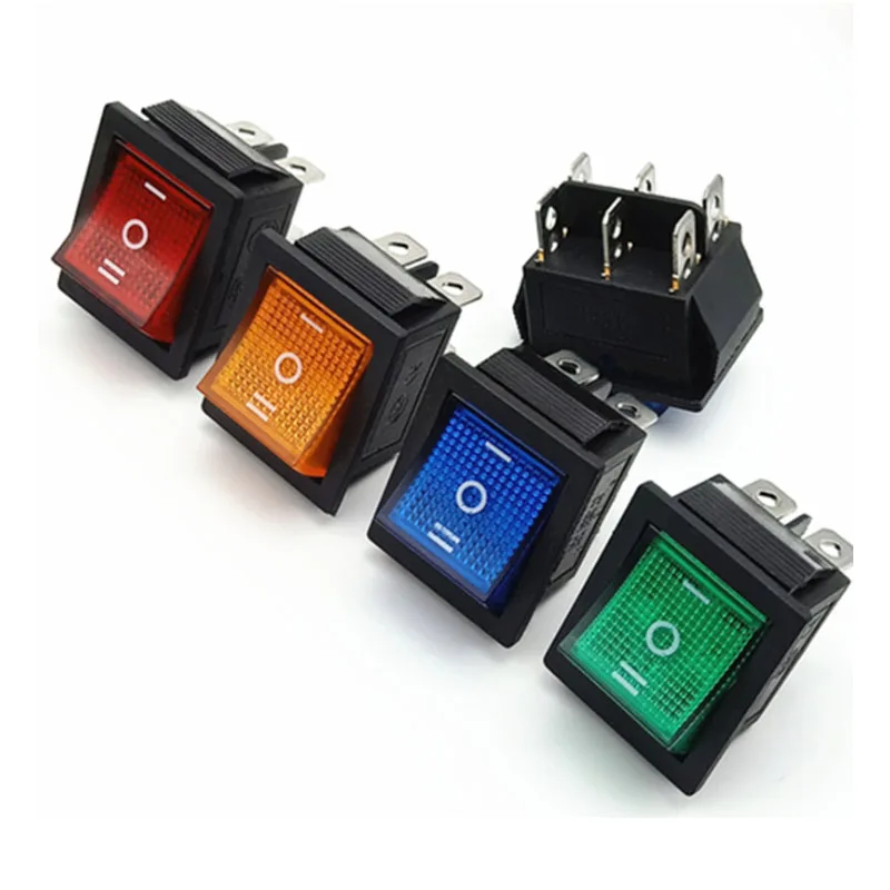 KCD4 1PCS Rocker Switch Power ON-OFF-ON 3 Position 6 Electrical equipment With Light 16A 250VAC/ 20A 125VA | Обустройство дома
