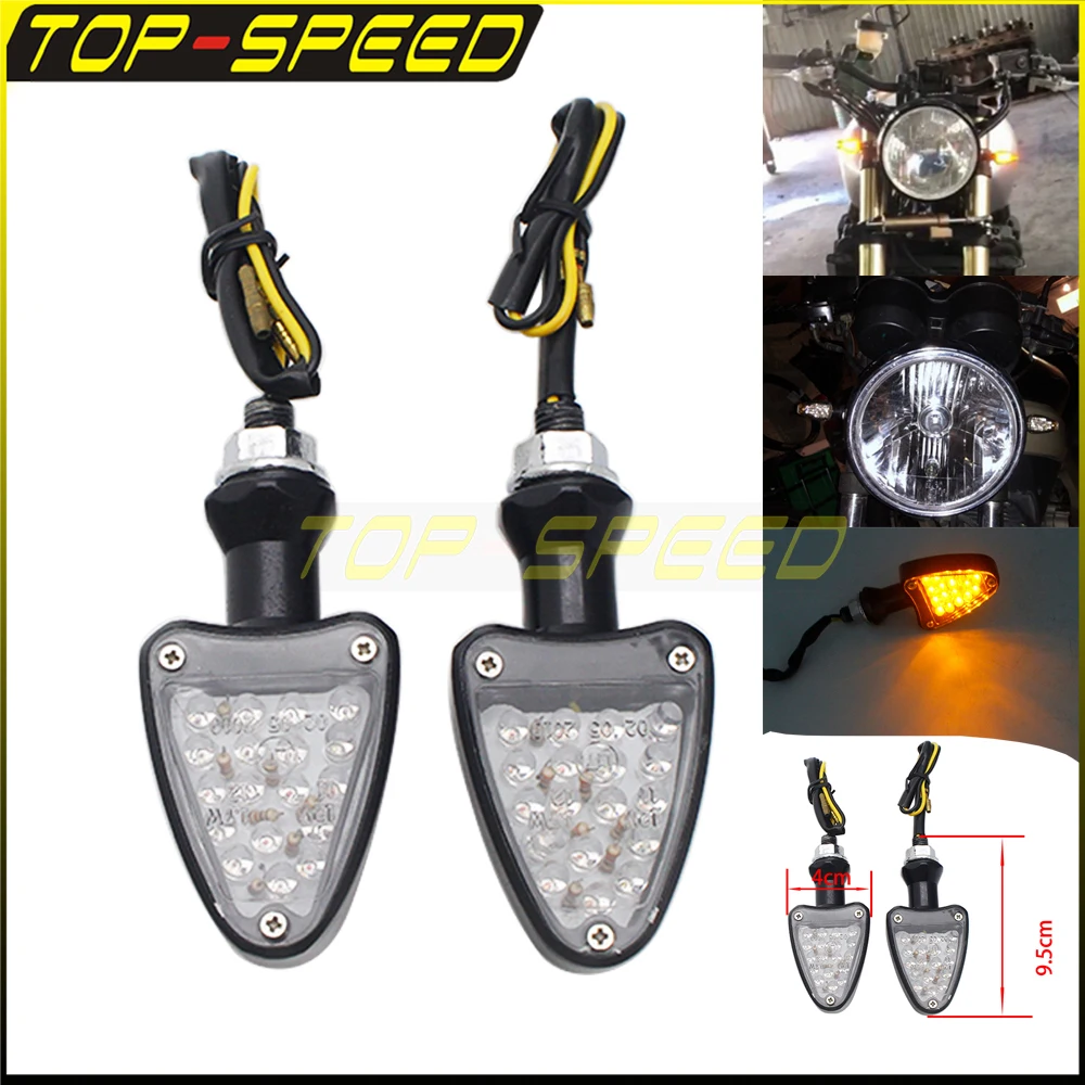 

12V LED Motorcycle Turn Signal Light Amber Indicator Lamp For Honda Harley Yamaha Kawasaki Ducati Cafe Racer 10mm Bolt