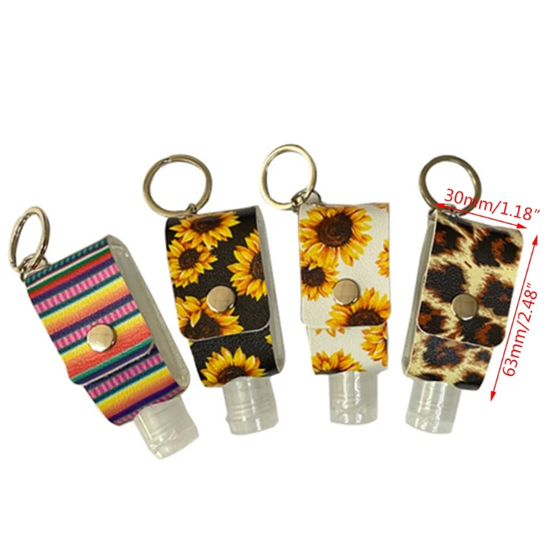 

1Set 30ml Refillable Bottles Travel Hand Sanitizer Bottles Cosmetic Container with Keychain Holder with Bottle Cover