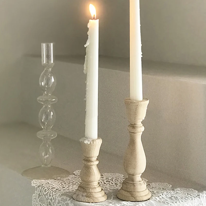 Unfinished Candlesticks Holders Wood Classic Craft Smoothed and Ready to Easily Paint or Decoration | Дом и сад