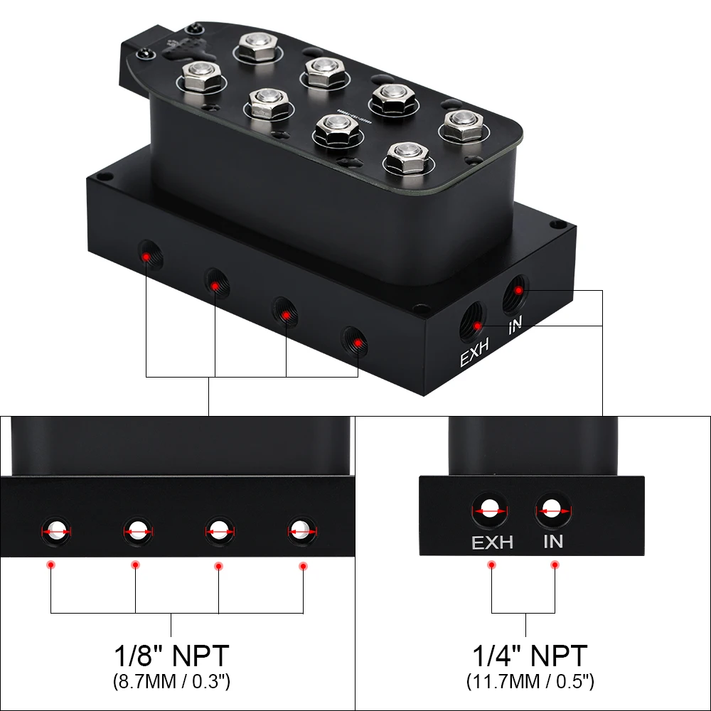 Hypertune-Универсальный клапан пневматической подвески 1/4 1/8 &quotnpt Fast Air Bag Control fbss (0-300psi)