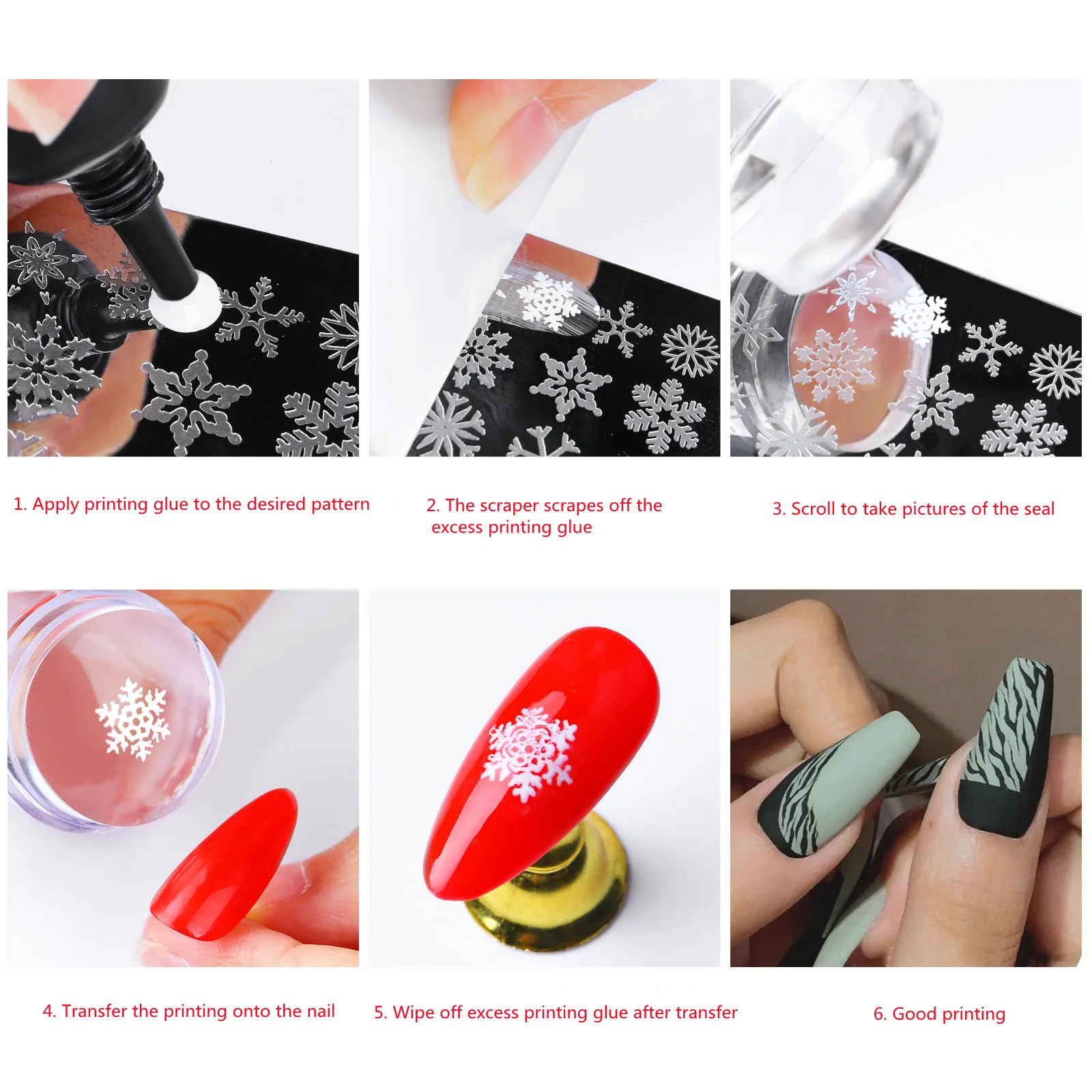 New Usage Design Fast French Matte Nail Art Stamper Scraper With Cap Refill Transparent Silicone Jelly Stamping Head DIY Tools | Красота и