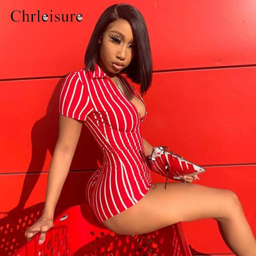 Женский Короткий комбинезон в полоску облегающий эластичный с коротким рукавом