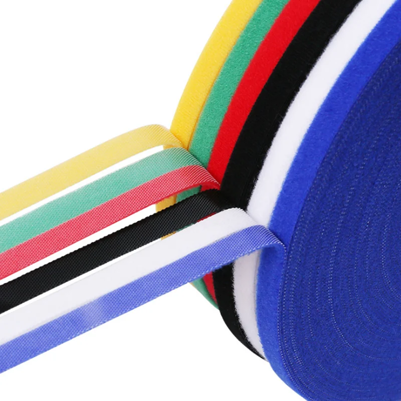 Самоклеящаяся многоразовая кабельная стяжка 5 м 10 мм нейлоновая застежка липучка