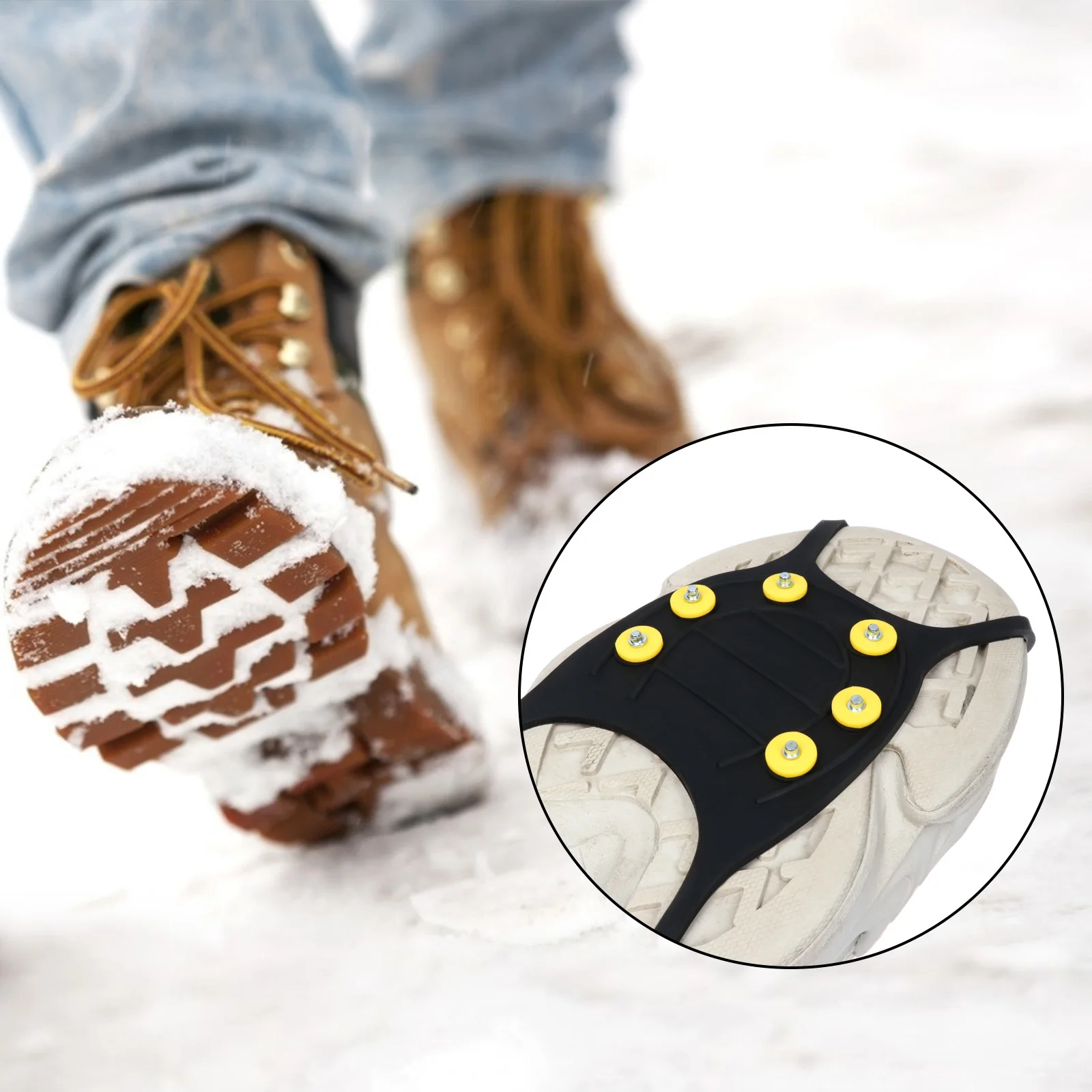 

Haishell Ice Grippers for Shoes Snow Ice Cleats Anti Slip Traction Grippers