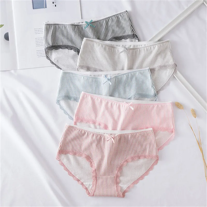 Полосатые трусики женское сексуальное кружевное нижнее белье женские дышащие