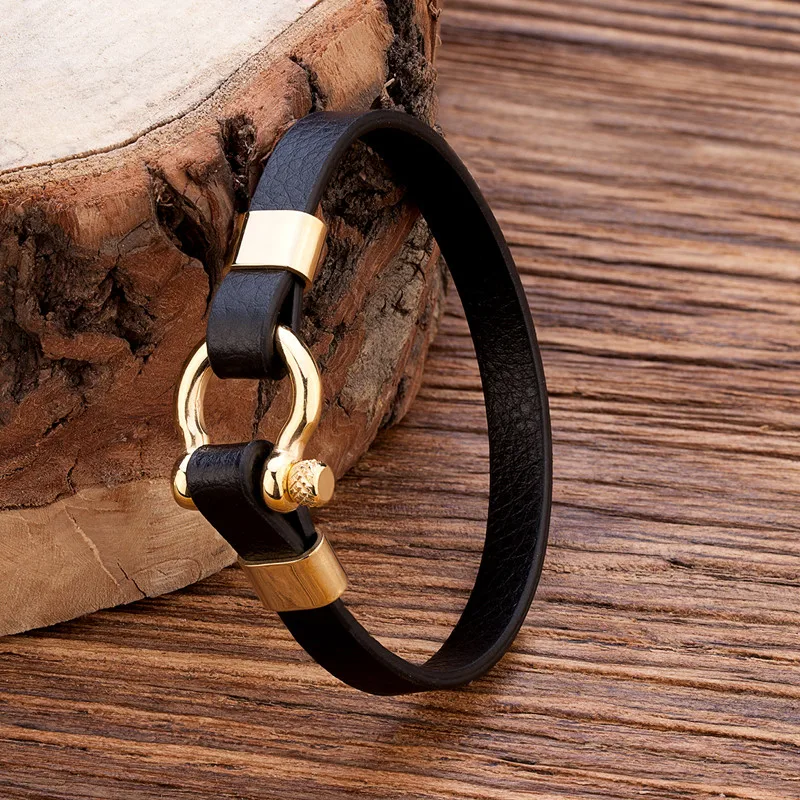 Роскошный стильный браслет из нержавеющей стали класса черного золота мужские