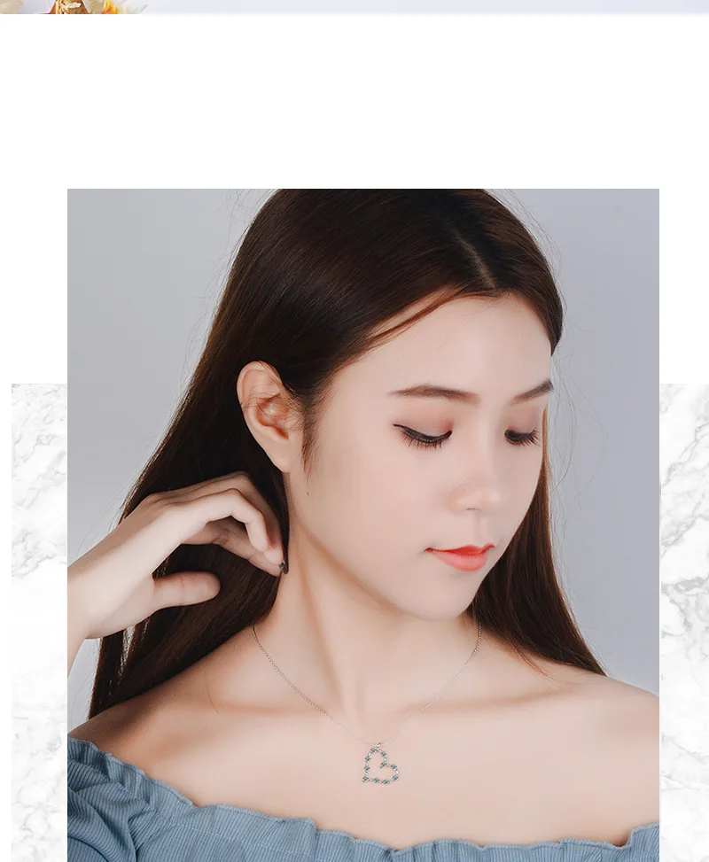 Женский комплект из колье и сердца серебра 925 пробы|Ювелирные наборы| |