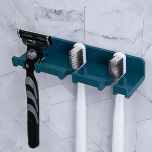 2pcs Toothbrush Holders Wall Mounted Multifunction Storage Organizer Toothbrush Hanger For Household Bathroom Toilet
