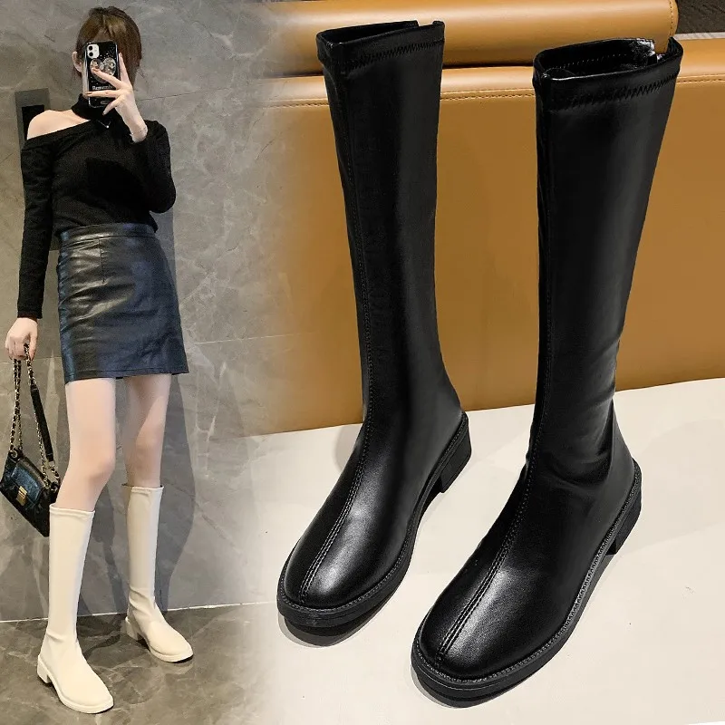 

Woman Summer Boot Round Toe Boots-Women Sexy Thigh High Heels High Sexy Ladies Lolita White 2021 Low Over-the-Knee