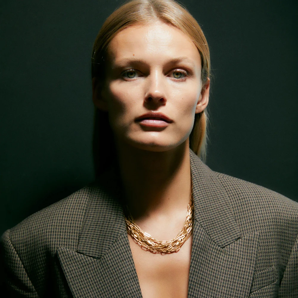 

Girlgo Brand Za Multi-chain Necklace For Women 2020 Fashion Jewelry Punk Style Gold Silver Color Metal Accessories Wholesale