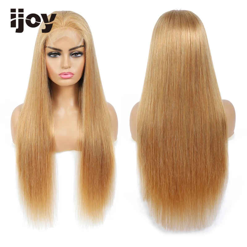 Парики из человеческих волос с застежкой на сетке 4X4 цветные медовый светлый