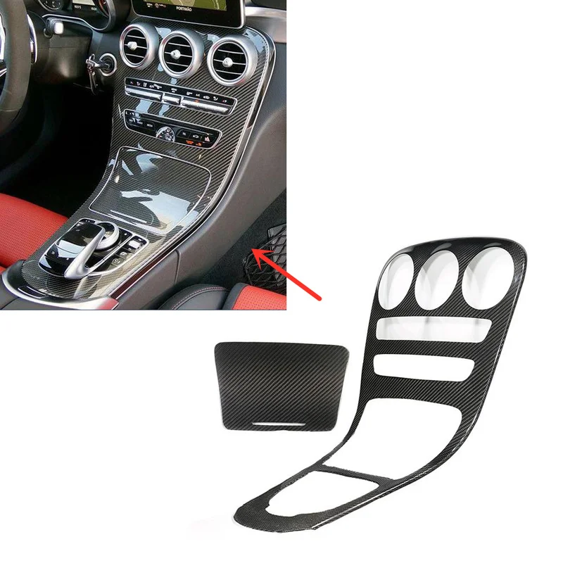 

Car Real Carbon Fiber Center Console Panel Decoration Cover Trim for Mercedes Benz C Class W205 GLC X253 Color Sticker
