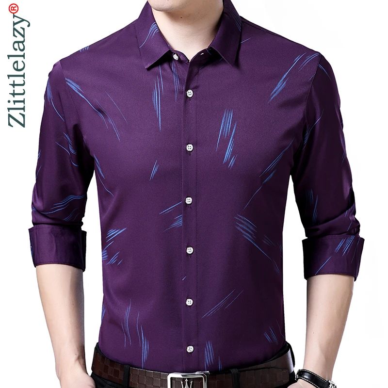 2021 Дизайнерские мужские рубашки в полоску с длинным рукавом облегающие