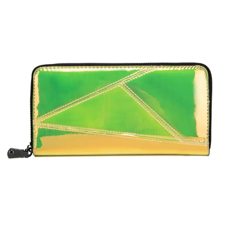 Женский голографический клатч из искусственной кожи Длинный кошелек с