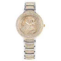womens quartz analog watch creative diamond encrusted horse pattern watch elegant luminous pointer quartz analog wristwatch
