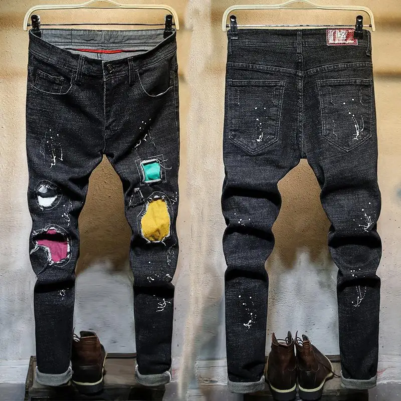 

Men's Fashion Straight Denim Jeans Trousers Slim Casual Jean Pants Skinny Pants