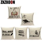 Книга вино Животные чехол для подушки с кошкой полиэфирная декоративная наволочка стул письмо Арго наволочка Дома Текстиль