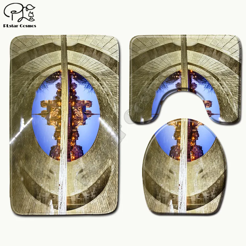 Забавный мультяшный 3D коврик Нотр Дам из Парижа с рисунком крышка для унитаза