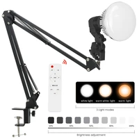 dimmable led video light with long arm bracket holder stand selfie profession photography lighting lamp for photographic studio