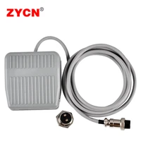 zycn foot pedal switch nonslip metal momentary electric power motor controller self reset jog with wire 20 cm 2 meter 220v 10a