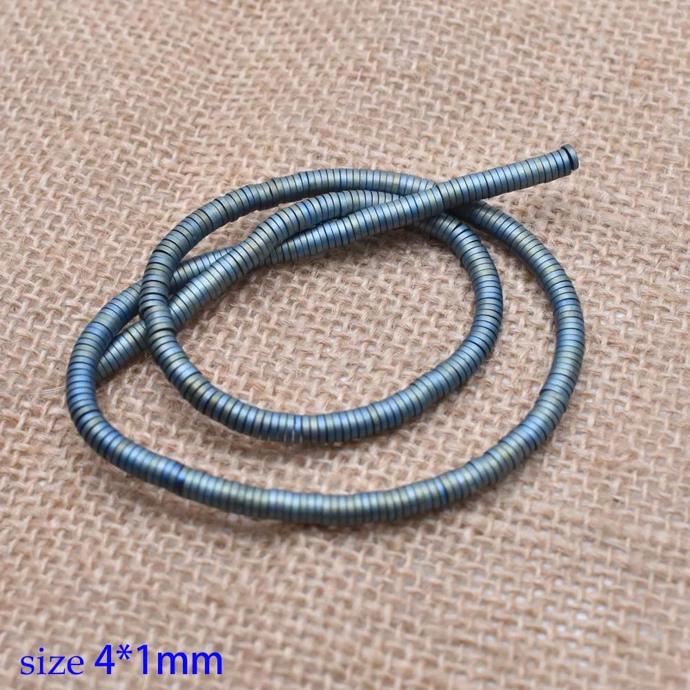 5-4x1mm Yanqi 3/4mmNatural каменный диск Форма бусины из гематита плоские круглые бусины для самостоятельного изготовления ювелирных изделий браслет 1" без магнитной - Цвет: 5-4x1mm