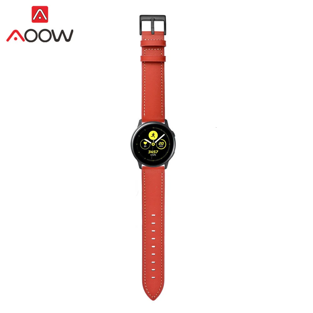 Ремешок для часов из натуральной кожи для samsung Galaxy Watch 42 мм Galaxy Active 20 мм браслет ремешок аксессуары для gear S2 SM-R810