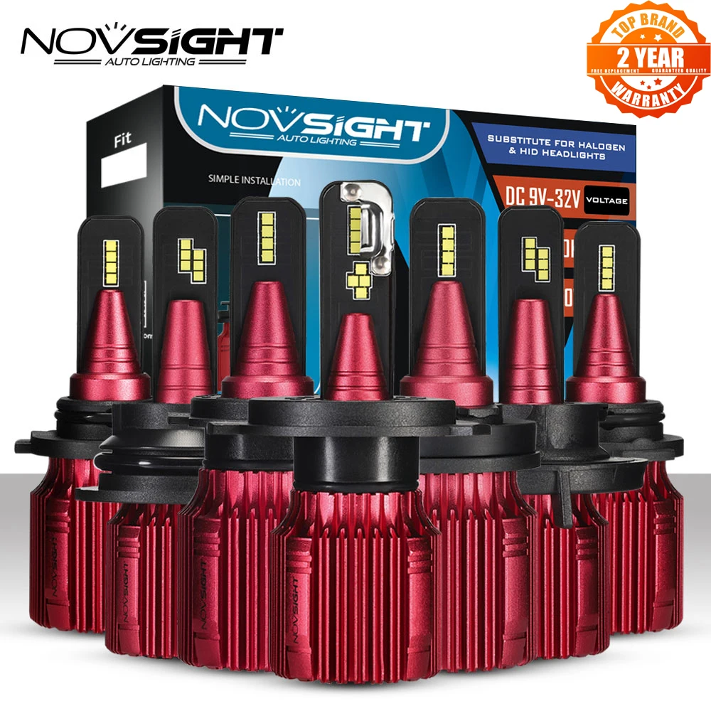 Лампы светодиодные NOVSIGHT для автомобильных фар H4 H7 H8 H9 H11 H13 9005 9006 9007 40 Вт 6500 лм