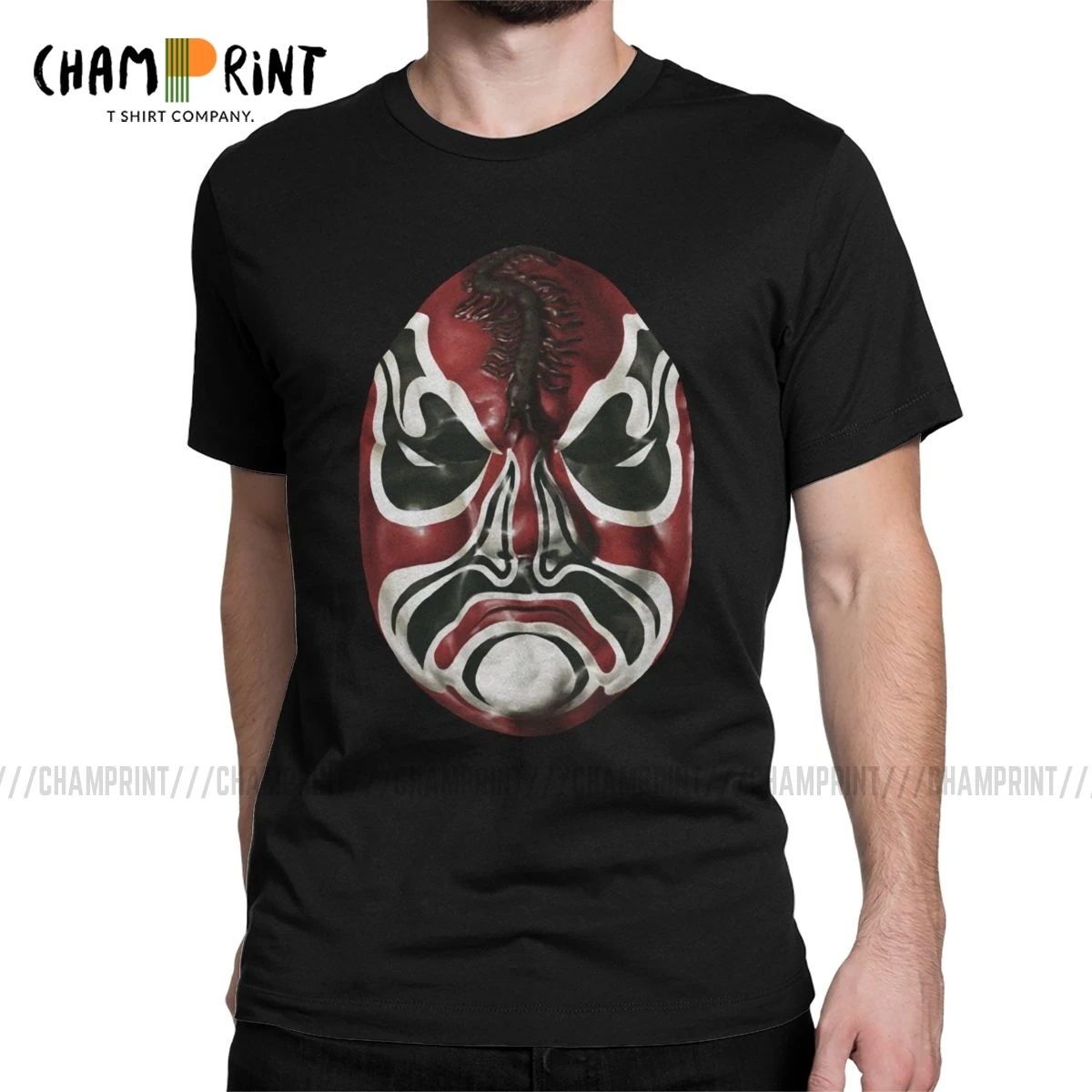 Мужская футболка с коротким рукавом и круглым вырезом принтом|Мужские футболки| |