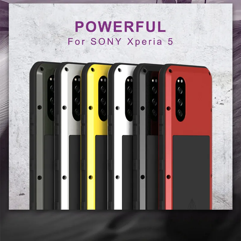 

Luxury Powerful Metal Armor Case For Sony Xperia 5 Shockproof Full Rugged Body Cover For Sony Xperia 5