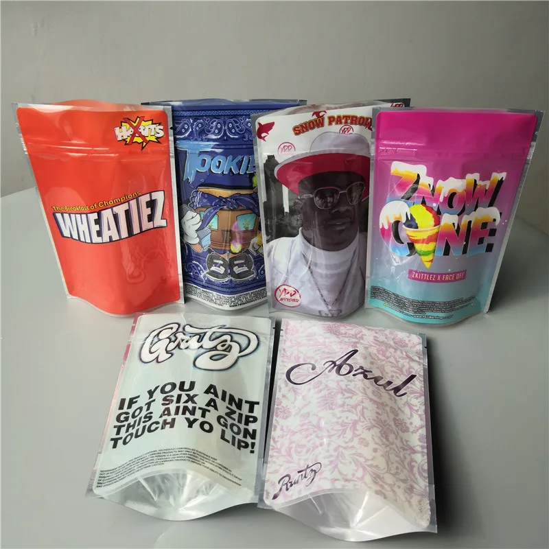 В наличии Resealable шутки вверх Запах стойкий майлар Ziplock стоьте мешок сорняков сумки