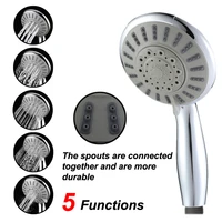 chrome plated handheld shower head abs electroplating 7 functions oxygen pressurization water saving shower heads