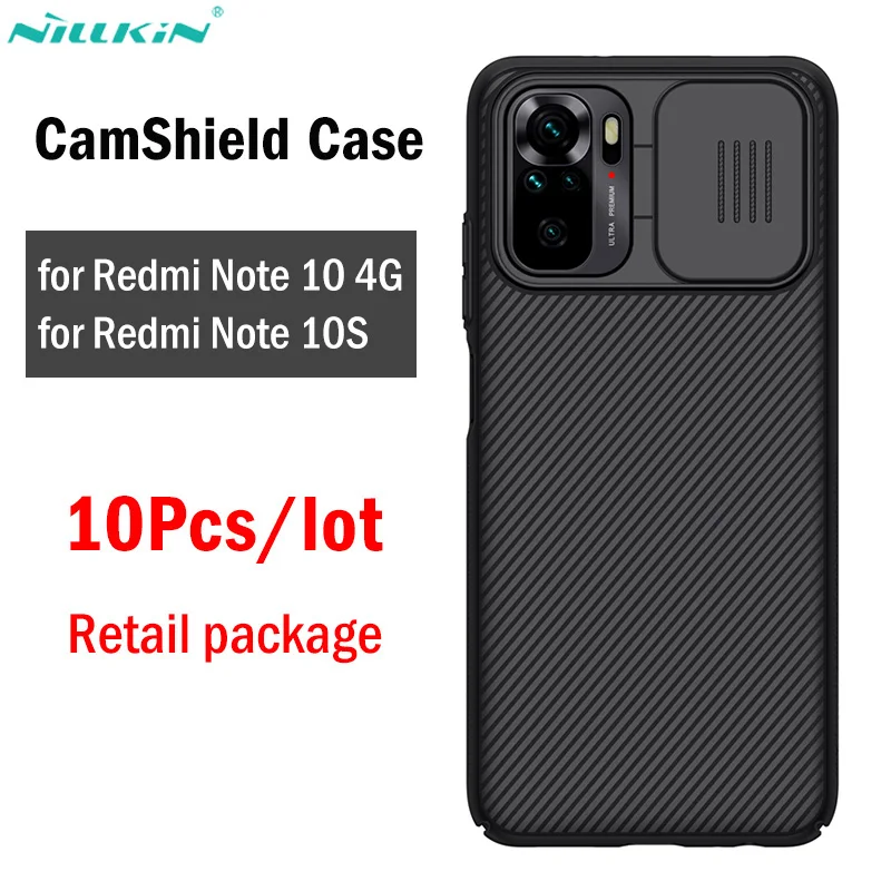 

10Pcs/lot Nillkin CamShield Case for Xiaomi Redmi Note 10S 10 4G Global Version Case Slide Camera Lens Protection Cover