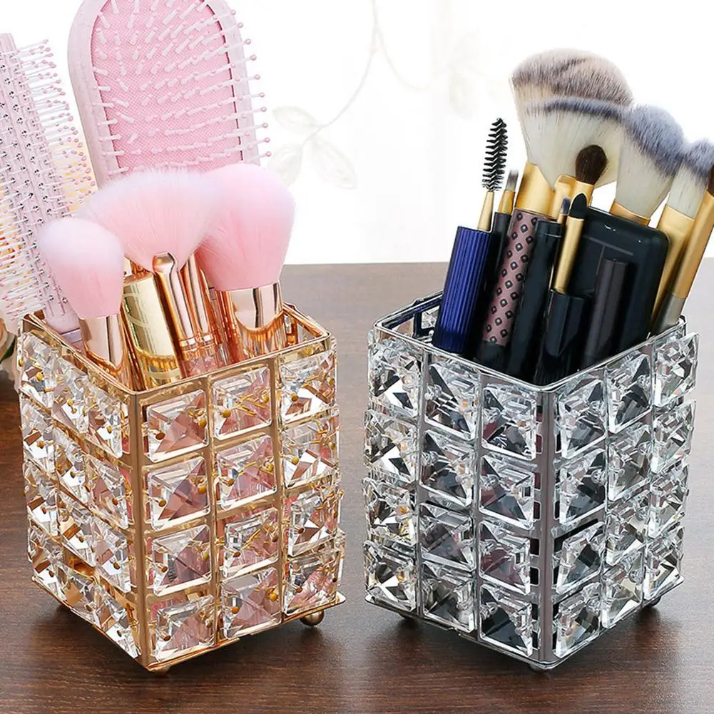 Металлический Искусственный хрустальный держатель для карандашей подставка