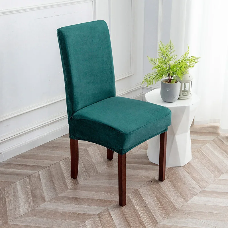 

Stretch Velvet Plush Dining Chair Covers Removable Soft Chair cover Furniture Protector Slipcovers for Kitchen Home Restaurant